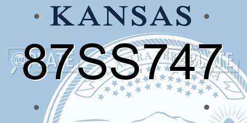 87SS747 Kansas License Plate
