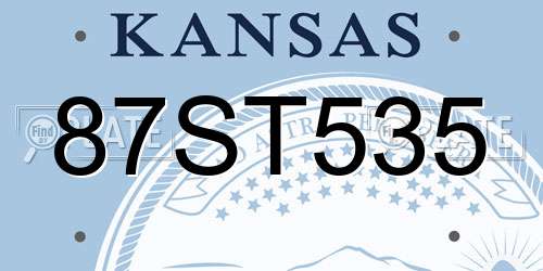 87ST535 Kansas License Plate
