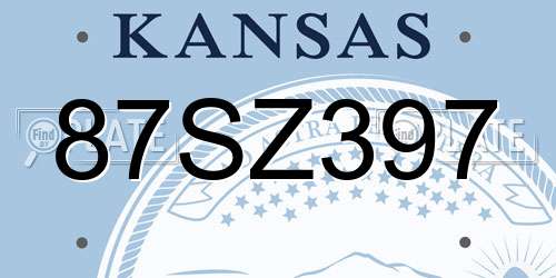 87SZ397 Kansas License Plate