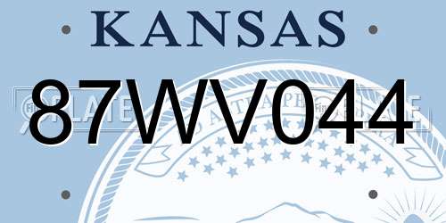 87WV044 Kansas License Plate