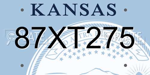 87XT275 Kansas License Plate