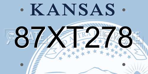 87XT278 Kansas License Plate