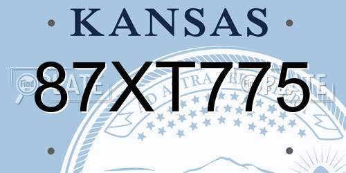 87XT775 Kansas License Plate
