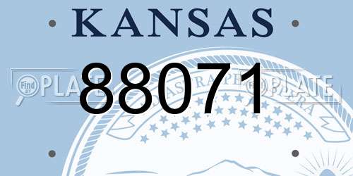 88071 Kansas License Plate