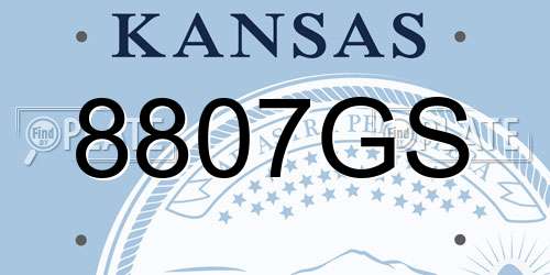 8807GS Kansas License Plate