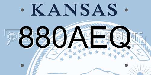 880AEQ Kansas License Plate