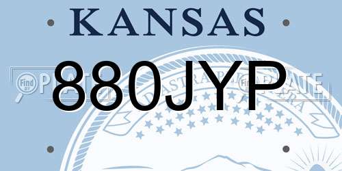 880JYP Kansas License Plate