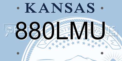 880LMU Kansas License Plate