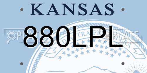 880LPL Kansas License Plate