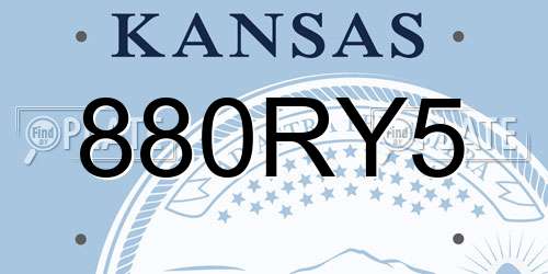 880RY5 Kansas License Plate