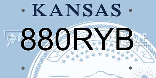 880RYB Kansas License Plate