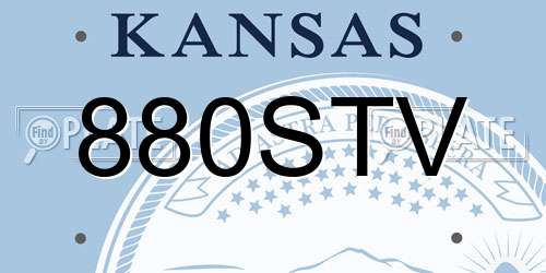 880STV Kansas License Plate
