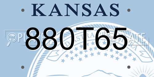 880T65 Kansas License Plate