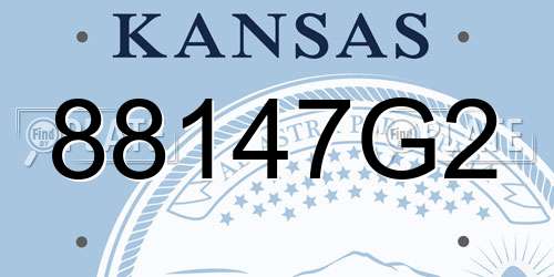 88147G2 Kansas License Plate