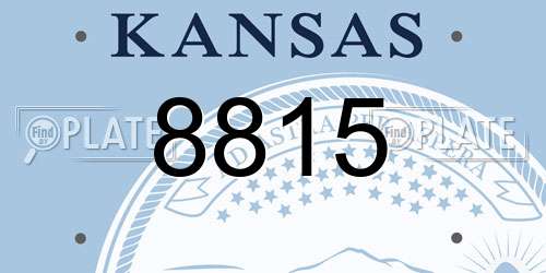 8815 Kansas License Plate