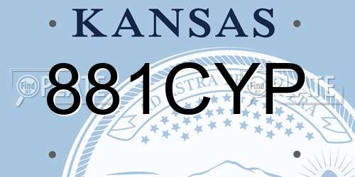 881CYP Kansas License Plate