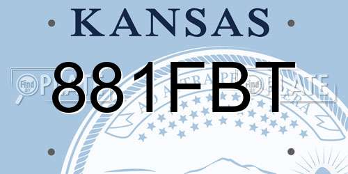 881FBT Kansas License Plate