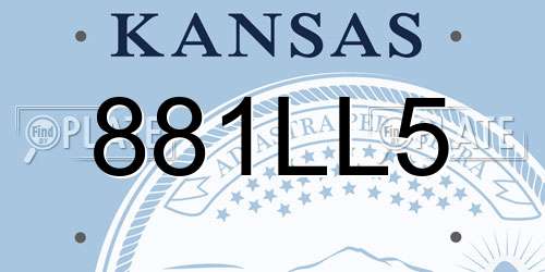 881LL5 Kansas License Plate