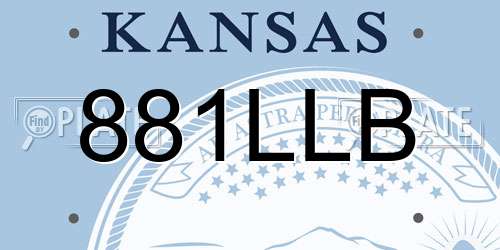 881LLB Kansas License Plate