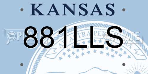 881LLS Kansas License Plate
