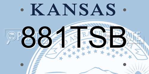 881TSB Kansas License Plate