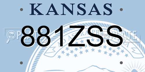 881ZSS Kansas License Plate
