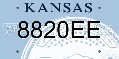 8820EE Kansas License Plate