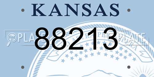 88213 Kansas License Plate