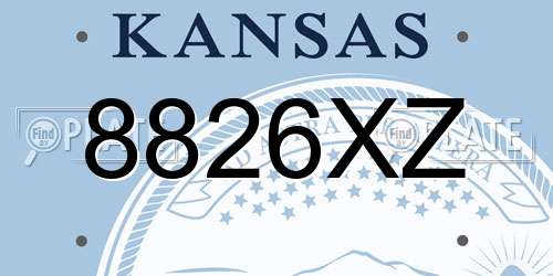 8826XZ Kansas License Plate