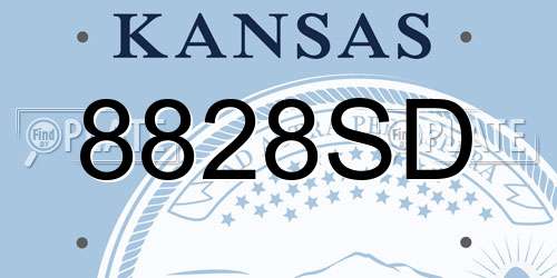8828SD Kansas License Plate
