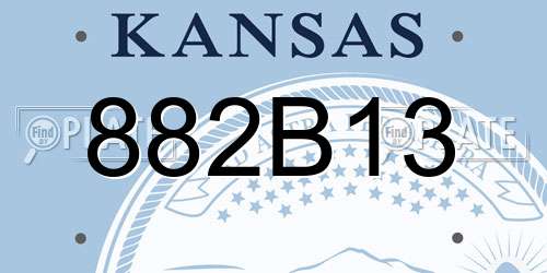 882B13 Kansas License Plate