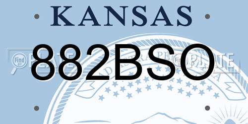 882BSO Kansas License Plate