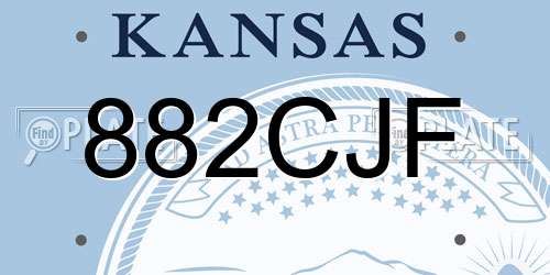 882CJF Kansas License Plate