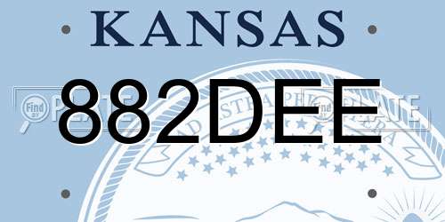 882DEE Kansas License Plate