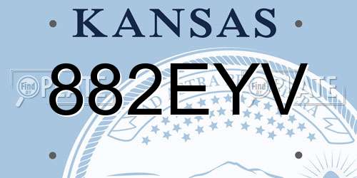 882EYV Kansas License Plate