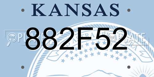 882F52 Kansas License Plate