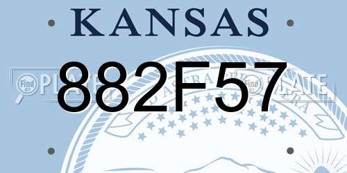 882F57 Kansas License Plate