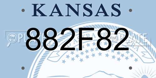 882F82 Kansas License Plate