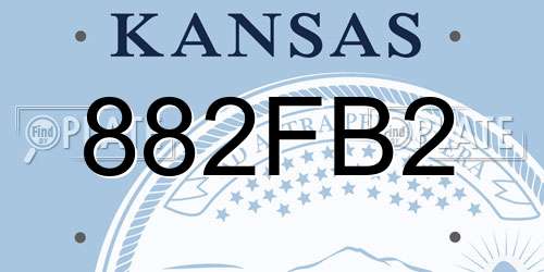 882FB2 Kansas License Plate