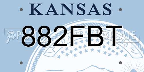 882FBT Kansas License Plate