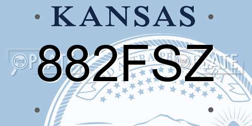 882FSZ Kansas License Plate