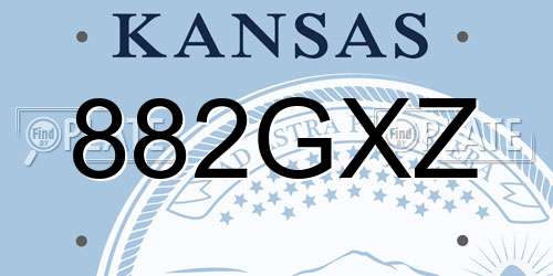 882GXZ Kansas License Plate