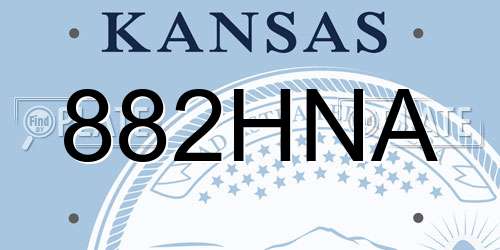 882HNA Kansas License Plate