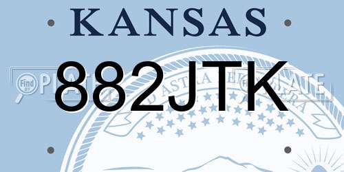 882JTK Kansas License Plate