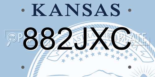 882JXC Kansas License Plate