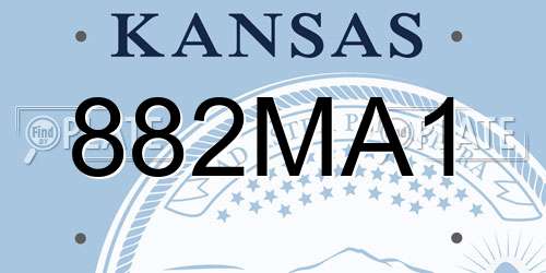 882MA1 Kansas License Plate