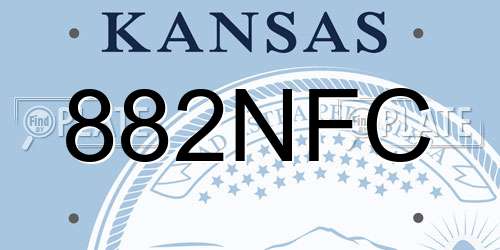 882NFC Kansas License Plate