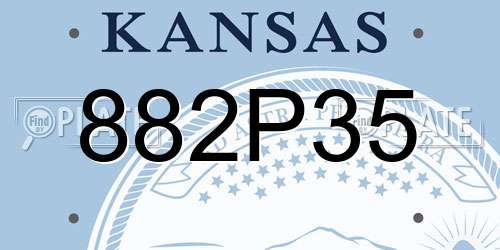 882P35 Kansas License Plate