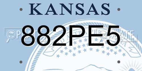 882PE5 Kansas License Plate