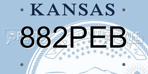 882PEB Kansas License Plate